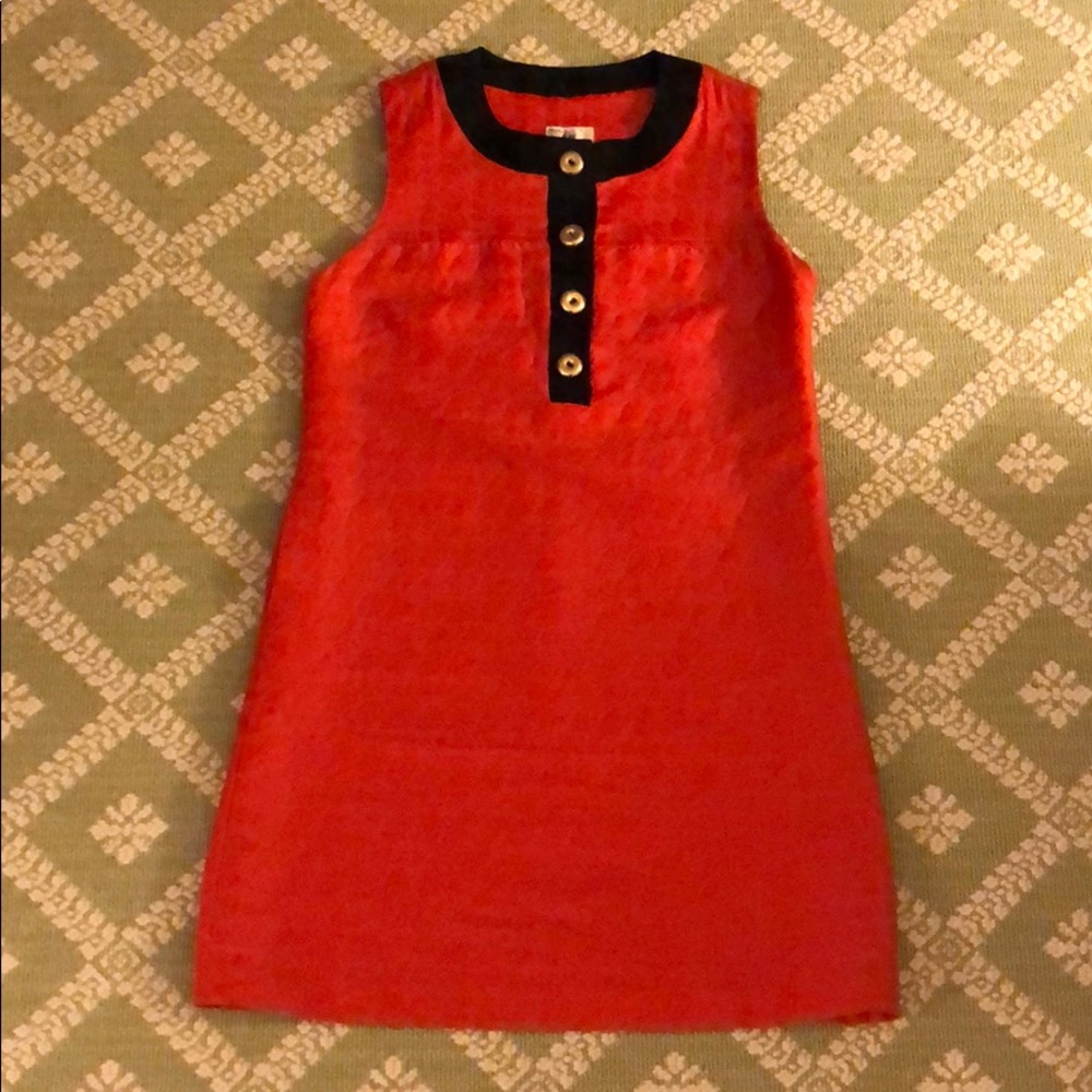 Milly orange sailor dress with navy & gold